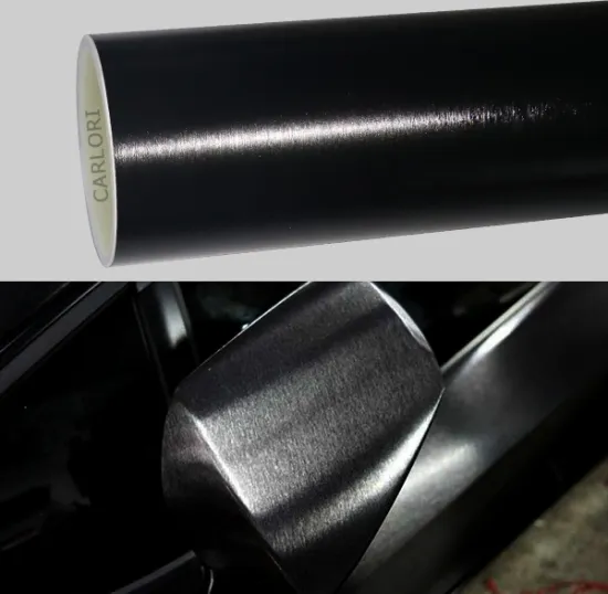 brush metallic black wrap vinyl