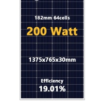 182mm Series 200W Mono Solar Panel