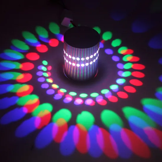 Spiral LED Wall Light 3W RGB Home Decor Luminaire