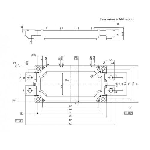 Low inductance case 600HFX170C6S 1700V 600A IGBT Module