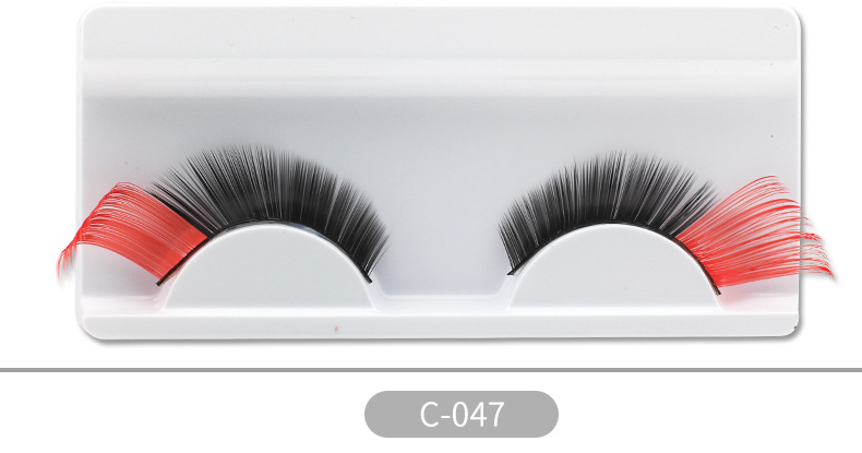 Colorful exaggerated false eyelashes with carton pattern