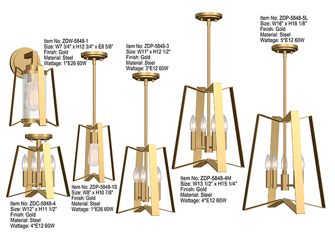 5848 Steel Living Room Lantern