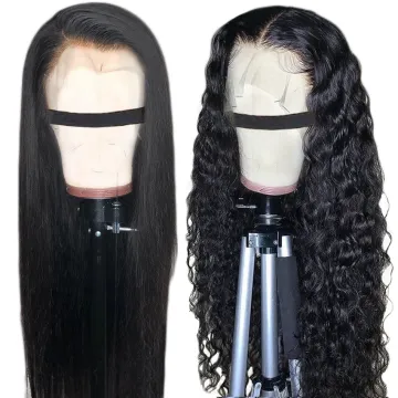 China Natural Color Long Swiss Lace Straight Hair Wig For Black Women 100% Raw Indian Human Hair Lace Front Wig