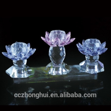 2016 wholesale crystal lotus candle holder for home decor