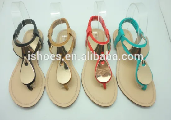 wholesales best selling fashion fancy flat sandal with charming trim