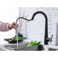 Schwarz 304 Edelstahl Pull Down Kitchen-Wasserhahn down