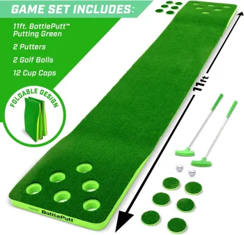 Indoor Golf Putting Green for Home Practice: Includes Mat, Putter, and Ball