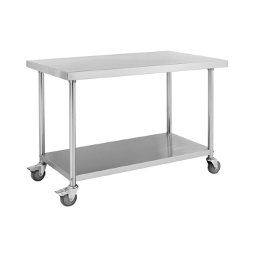S007 Mobile Service Equipment Stainless Steel Work Kitchen Table With Under Shelf