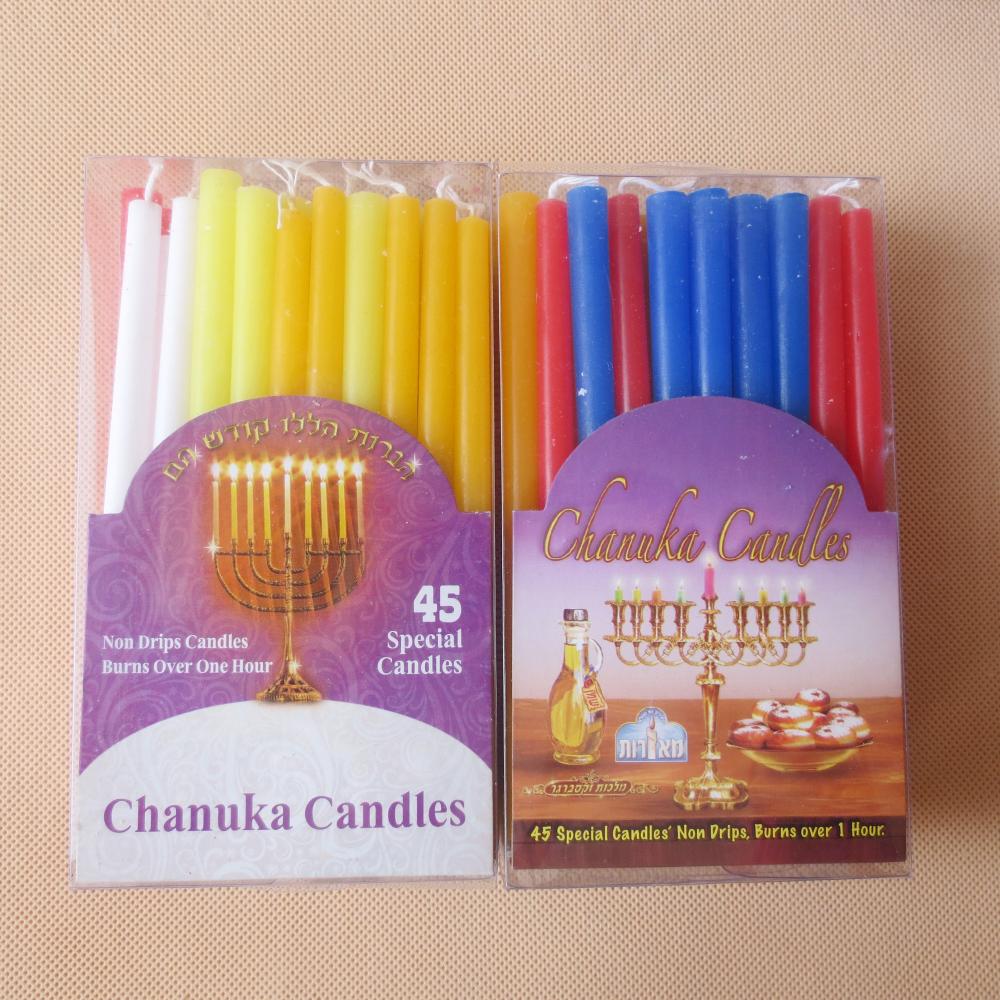 Petites bougies Hanukah en spirale juive multicolore