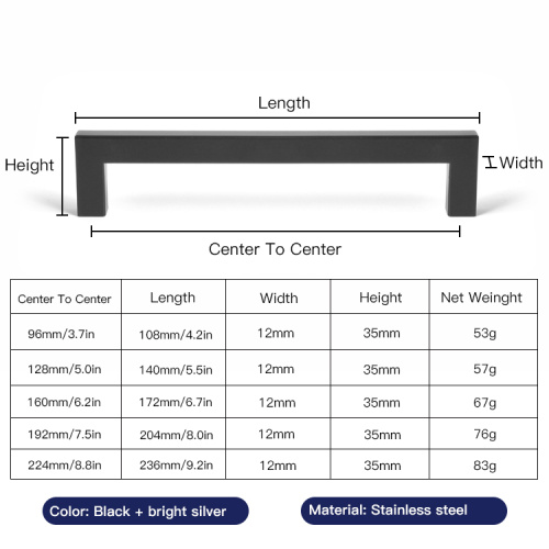 3-3/4" (96mm) changing kitchen cabinet handles