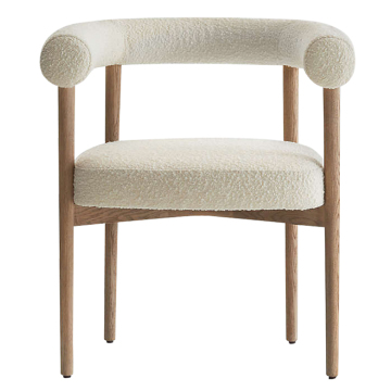 Nordic Style Soft Round Sponge Seat Wood Chair