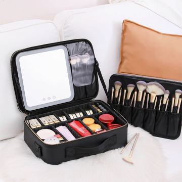 Large Capacity Desktop Cosmetic Storage Box with Mirror, LED Light, and Beauty Case: The Ultimate Make-Up Bag Solution