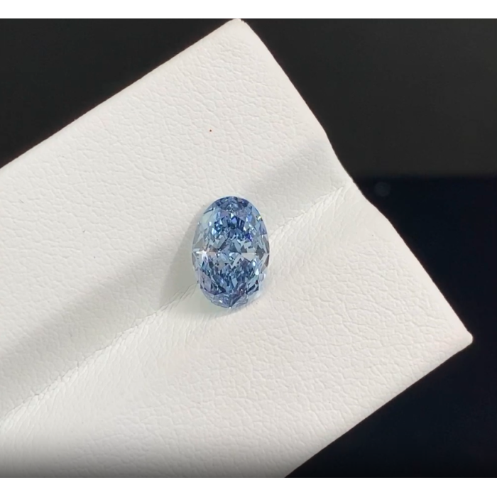 1.36CT Oval Blue Lab Diamond na may VS1