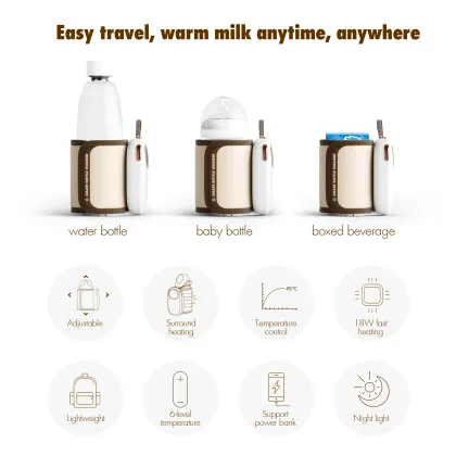 2023 New Portable Intelligent Warming Bottle Cover with Constant Temperature Milk Heating