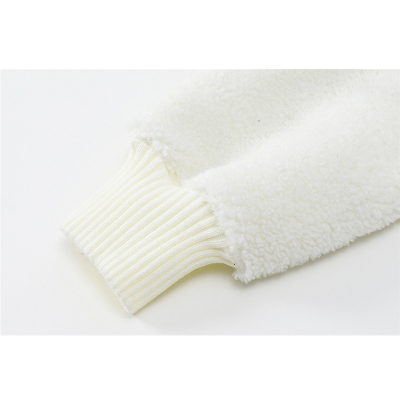 White Faux Fur Sheepskin Sweatshirt Women 2020 Winter Korean V-neck Long Sleeve Female Vintage Oversize Warm Pocket Hoodie Tops