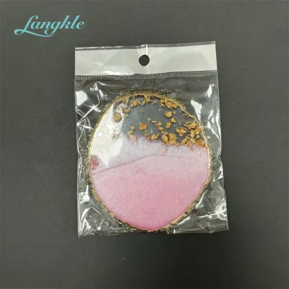 Wholesale Latest Round Resin Nail Palette with Golden Flake