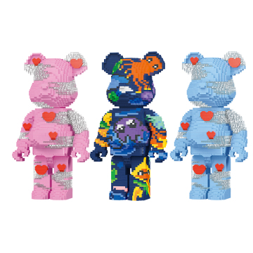 MOYU Block LED Light Bear Brick: Micro Building Blocks, MOC Assembly, Mini Bricks, Bearbrick, Building Blocks Figures, Toys for Gift