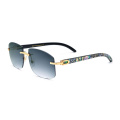 Luxury Sunglasses with Shell Buffalo Horn Legs