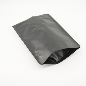 Bolsa de café preto fosco com zíper