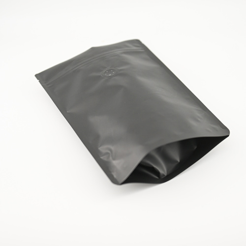 Bolsa de café preto fosco com zíper