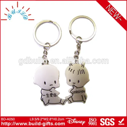 new arrival Custom Metal funny fat husband and wife lovers key chain