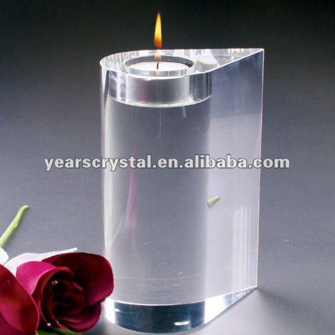 pure cylinder crystal glass candle holder for wedding decorations (R-760