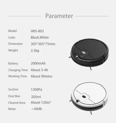 Wet Dry Laser Smart Vacuum Cleaner Remote Control