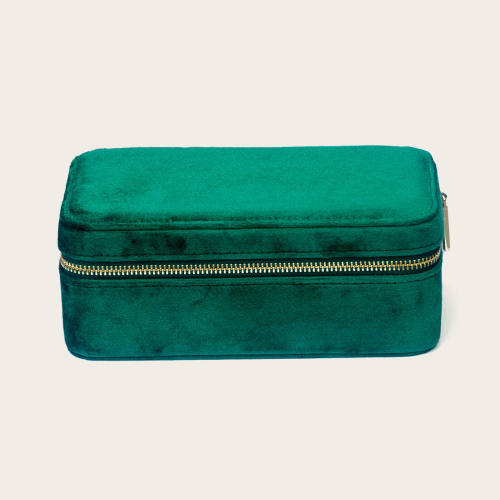 Velvet Travel Portable Jewelry Organizer Case with Zipper