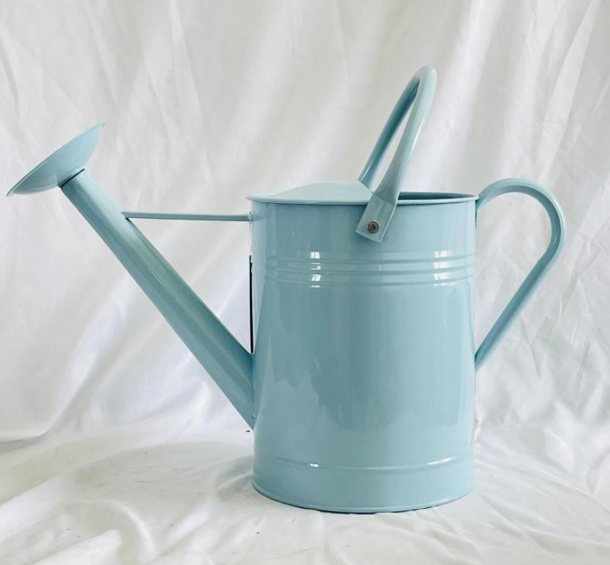 Metal watering can with customizable pattern