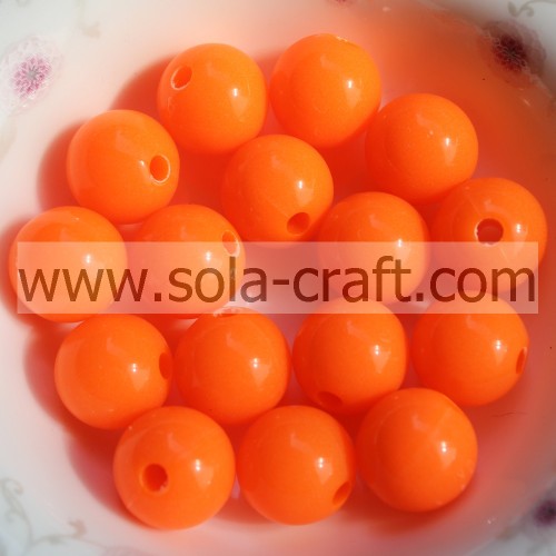 Perles lumineuses rondes en plastique 6MM d&#39;imitation brillante orange acrylique de catégorie A