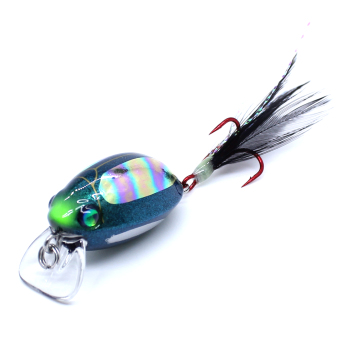 Mini Sinking Crankbait Lure for Bass - Beetle Insect Lure with Rattle, Dives to 0.5m