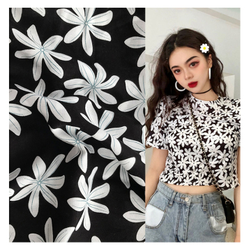 สต็อกล่าสุด viscose พิมพ์ลายดอกไม้ Poplin Rayon