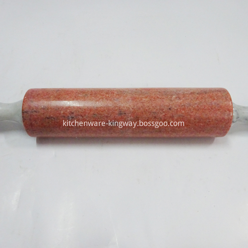 Red marble rolling pin