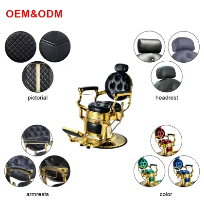 Elegant Durable Classic Barber Chairs | Vintage Luxury Salon Equipment | Wholesale Men's Barber Chairs