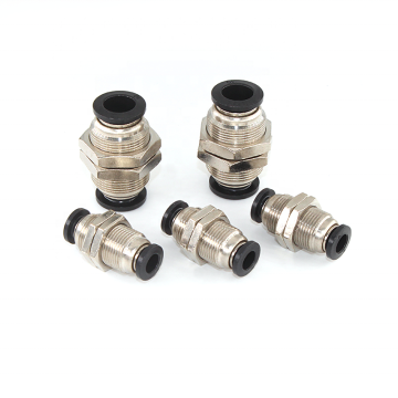 Pneumatic Fittings: 8mm Air Connector, Quick Connect for 1/4" Tube, Brass and Plastic Bulkhead Parts
