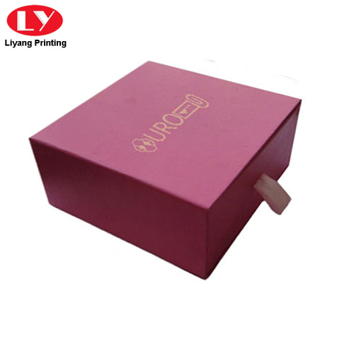 Caja de empaquetado roja de la joyería del cajón de la diapositiva de la cartulina