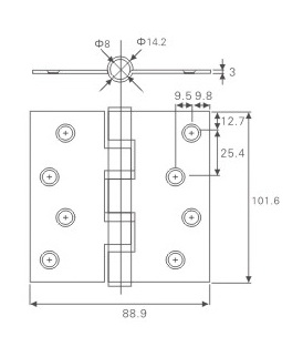 Stainless Steel Bearing Hinge (30435--4BB/2BB)