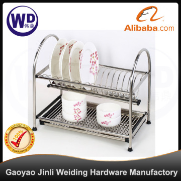 Stainless bowl rack 2 layer drain dish rack food grade stainless kitchenware storage holder & racks