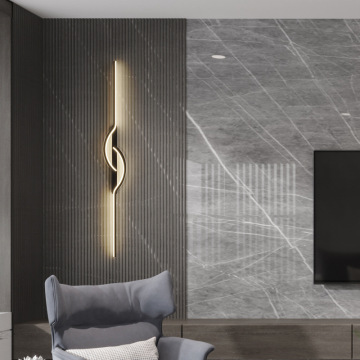 Modern Minimalist Black LED Wall Lamp for Bedroom TV Back Wall Decor