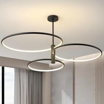 Black Three Ring Minimalist LED Ceiling Lamp