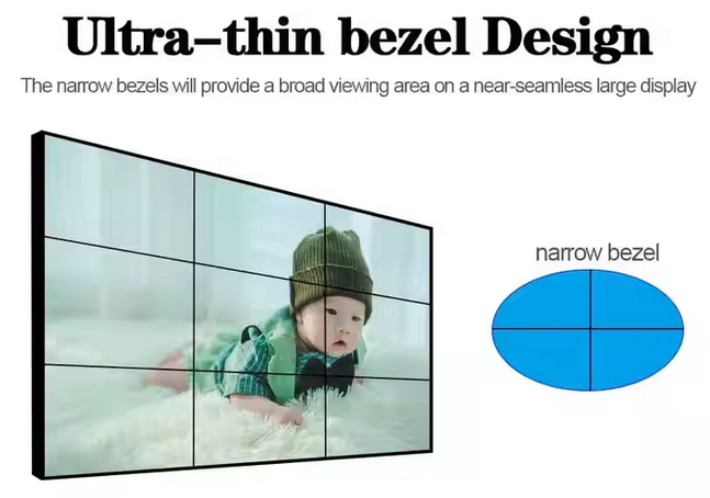 Multi Splicing Ultra narrow bezel lcd video wall