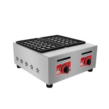 Commercial Fish Ball Grill Machine: Stainless Steel Two-Plate Model with Iron Cast Cover