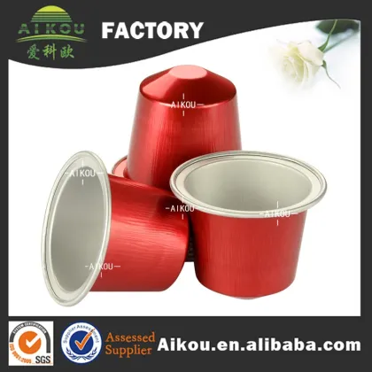 Aluminum foil empty capsules nespresso capsule/pod with cover