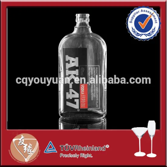 AK47 high clear vodka glass bottles for hotels