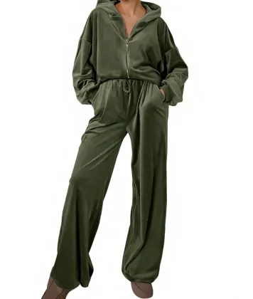 Fall Winter Warm Solid Velvet Pants