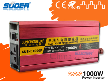 Suoer Electric Car Power Inverter 1000W Power Inverter DC 48V to AC AC 220V