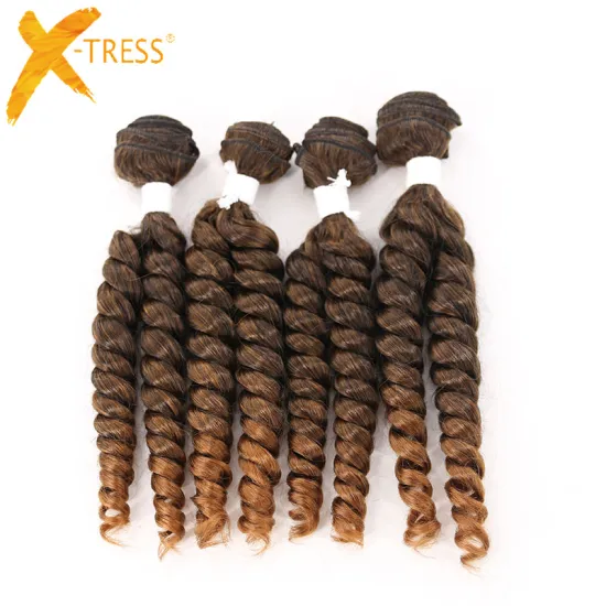 X-TRESS factory price new style hair weave flame retardant fiber basic color Cheap synthetic hair extension