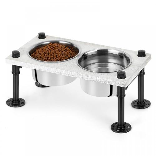 Tazones para perros de acero inoxidable con soporte de metal