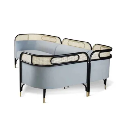 Modern Luxury Hotel Furniture: Rattan Sofa Sets for Commercial Interiors