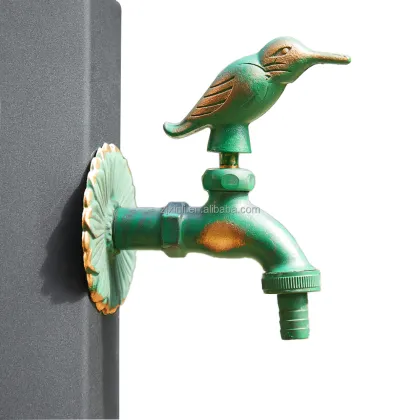Antique Bronze Brass Kingfisher Shaped Garden Bibtap